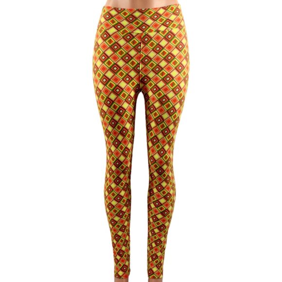 LulaRoe Womens Leggings OS Colorful Geometric Hippie Retro Wearable Art Soft - Picture 1 of 11